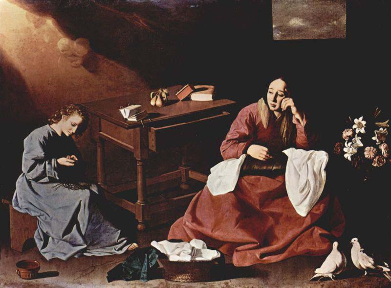Francisco de Zurbaran Christ and the Virgin in the House at Nazareth, Sweden oil painting art